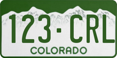 CO license plate 123CRL