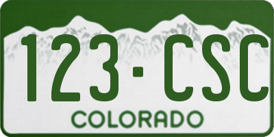 CO license plate 123CSC