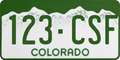 CO license plate 123CSF