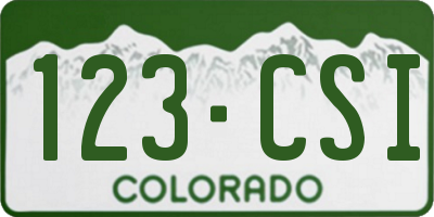 CO license plate 123CSI