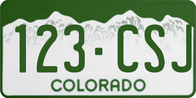 CO license plate 123CSJ