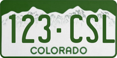 CO license plate 123CSL