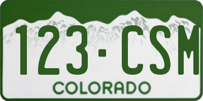 CO license plate 123CSM