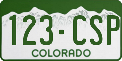 CO license plate 123CSP