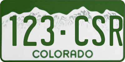 CO license plate 123CSR