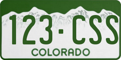 CO license plate 123CSS