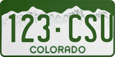 CO license plate 123CSU