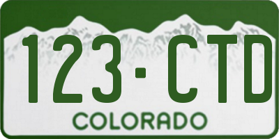 CO license plate 123CTD