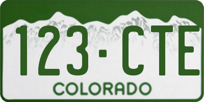 CO license plate 123CTE