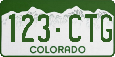 CO license plate 123CTG