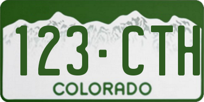 CO license plate 123CTH