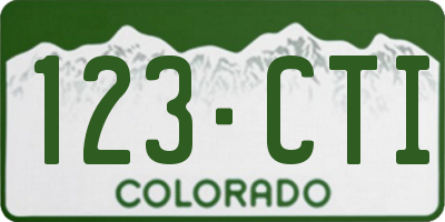 CO license plate 123CTI