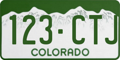 CO license plate 123CTJ