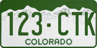CO license plate 123CTK