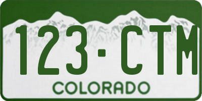 CO license plate 123CTM