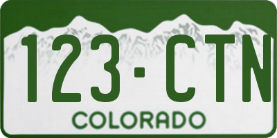 CO license plate 123CTN