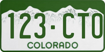 CO license plate 123CTO