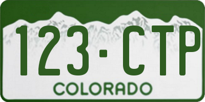 CO license plate 123CTP