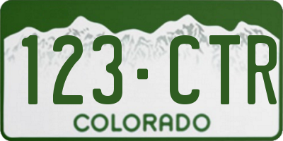 CO license plate 123CTR