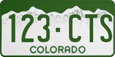 CO license plate 123CTS