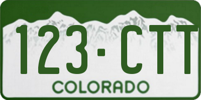CO license plate 123CTT