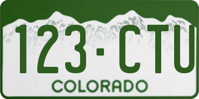 CO license plate 123CTU