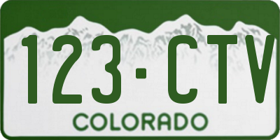 CO license plate 123CTV
