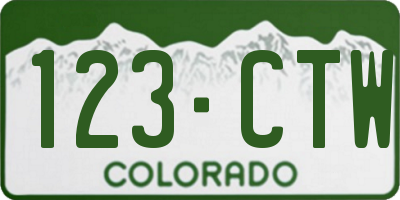 CO license plate 123CTW