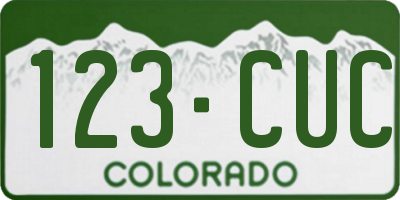 CO license plate 123CUC