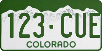 CO license plate 123CUE