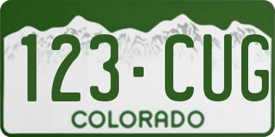 CO license plate 123CUG