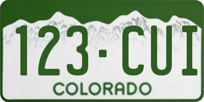 CO license plate 123CUI