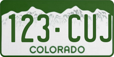 CO license plate 123CUJ