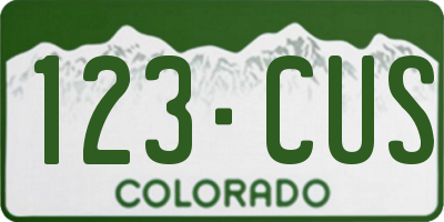 CO license plate 123CUS