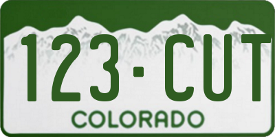 CO license plate 123CUT