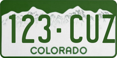 CO license plate 123CUZ
