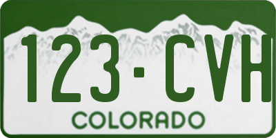 CO license plate 123CVH