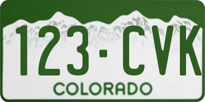 CO license plate 123CVK