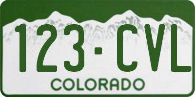 CO license plate 123CVL
