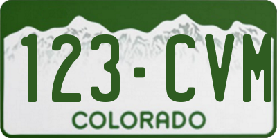 CO license plate 123CVM
