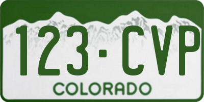 CO license plate 123CVP