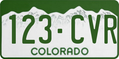CO license plate 123CVR