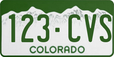 CO license plate 123CVS