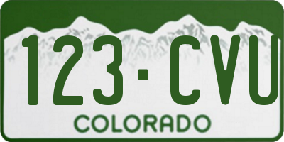 CO license plate 123CVU