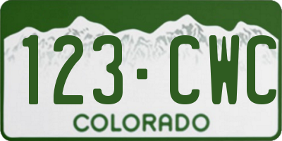 CO license plate 123CWC