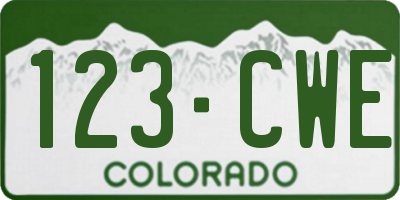CO license plate 123CWE