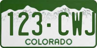 CO license plate 123CWJ
