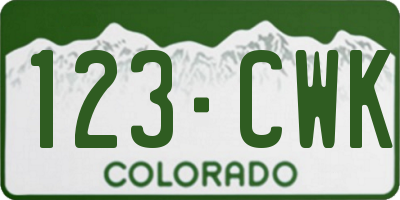 CO license plate 123CWK
