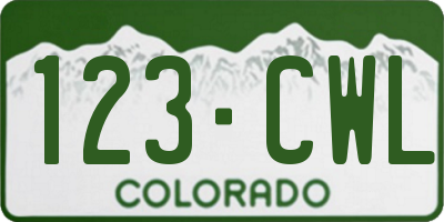 CO license plate 123CWL