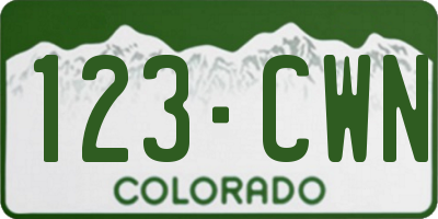 CO license plate 123CWN